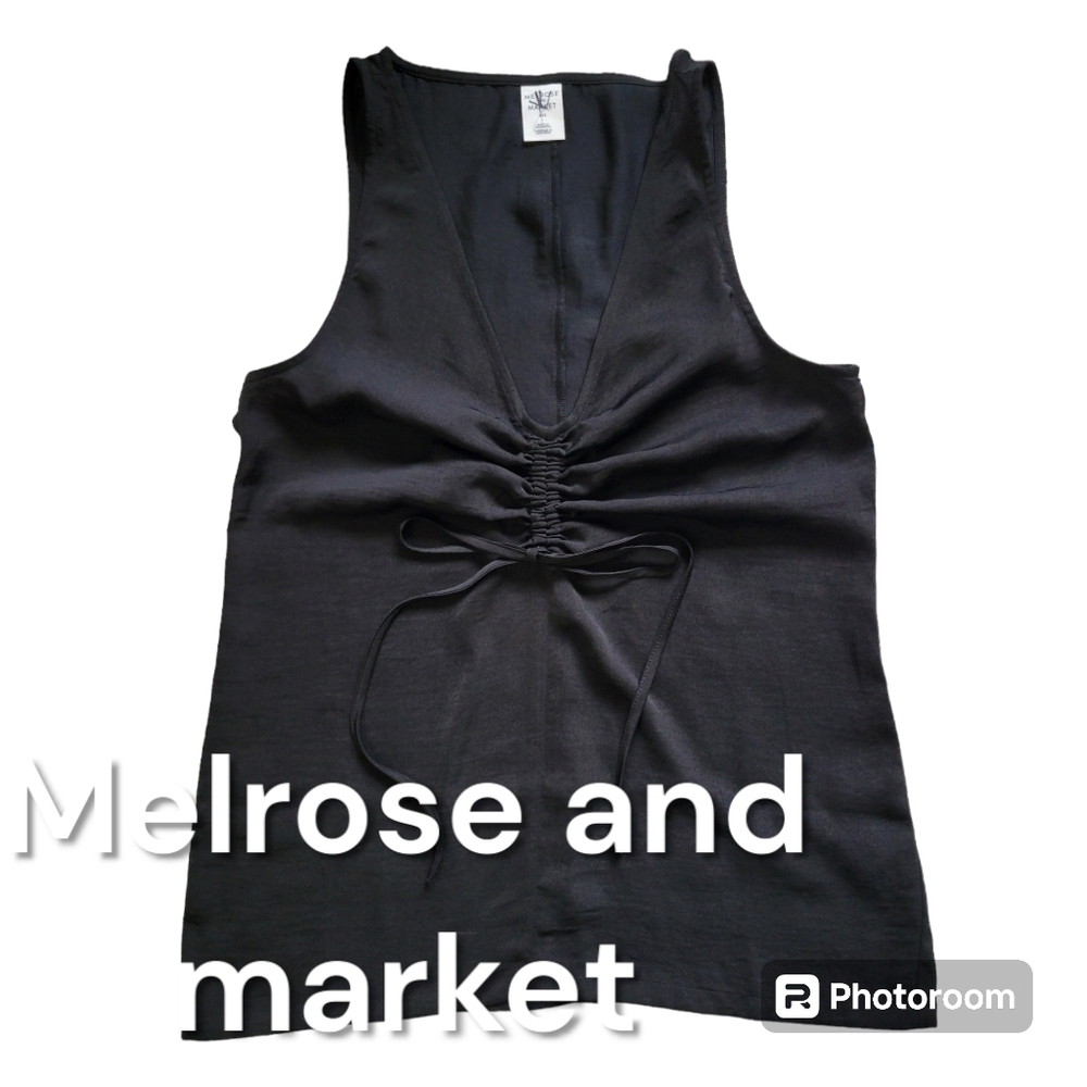 NWOT Melrose And Market Women's XXS Rusched V-neck Tank Top